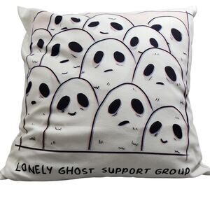 THE LONELY GHOST SUPPORT GROUP Pillow 16"x16" Halloween Decoration